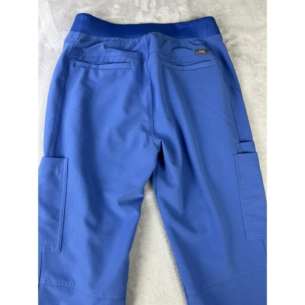 FIGS Axim Scrub Pants Men XS Blue Technical Collection Cargo Drawstring T2001